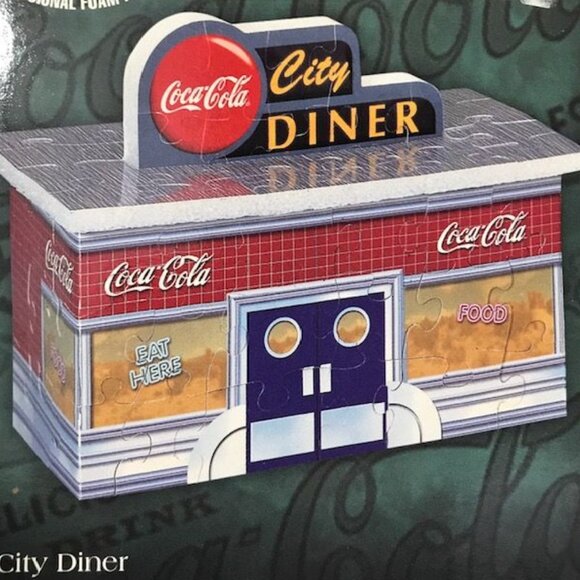 Vintage Coca-Cola 'The City Diner' 3D Collectible Foam Puzzle - Picture 2 of 9